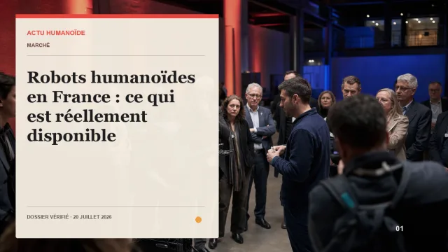 Scène photographique illustrant le dossier « Robots humanoïdes en France : ce qui est réellement disponible »