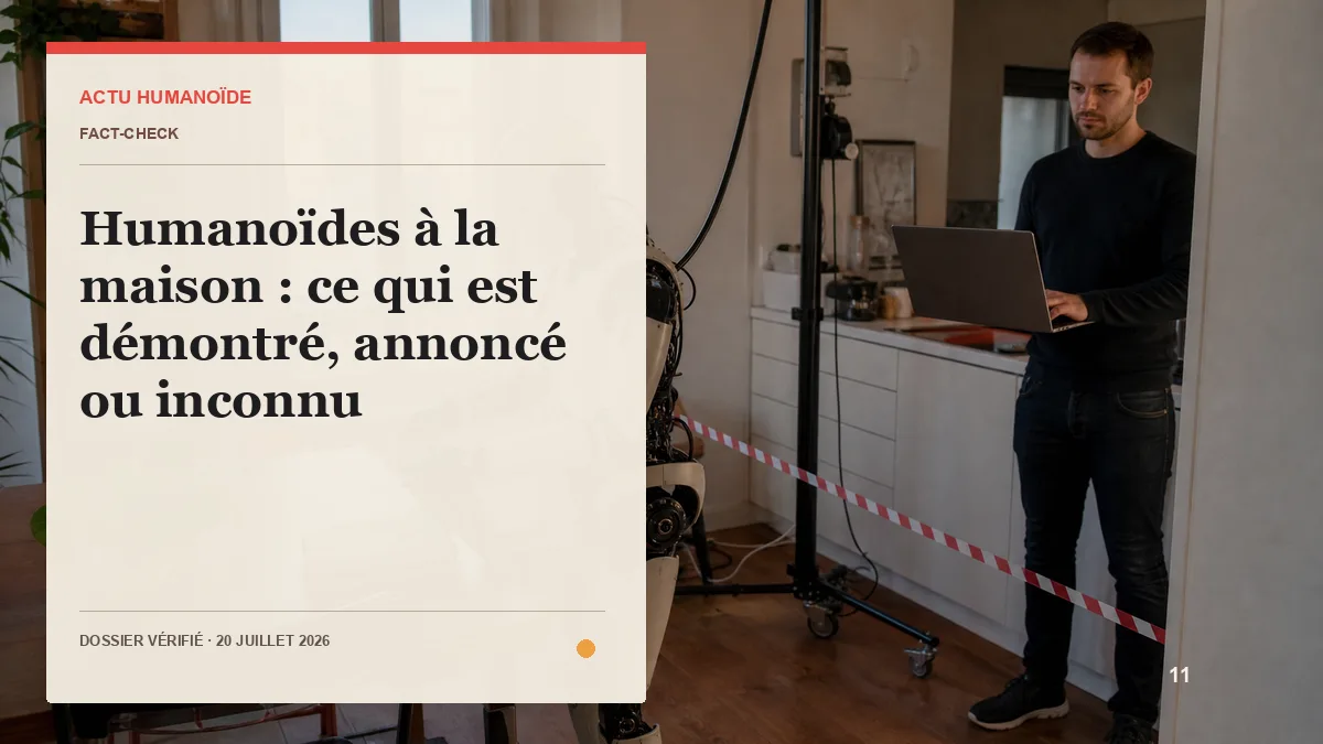 Scène photographique illustrant le dossier « Humanoïdes à la maison : ce qui est démontré, annoncé ou inconnu »