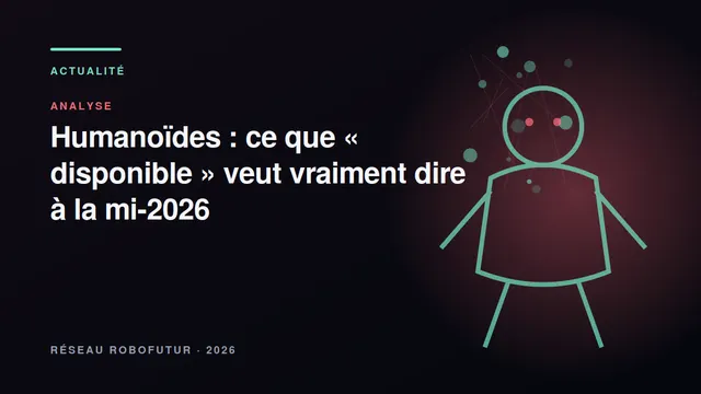 Chronologie illustrée séparant l'annonce, la précommande et la livraison réelle d'un robot humanoïde