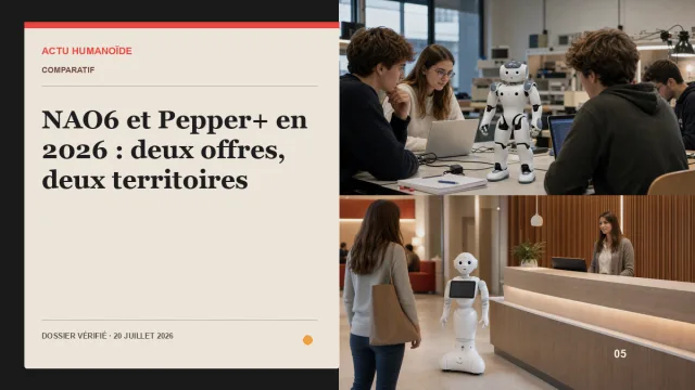 Scène photographique illustrant le dossier « NAO6 et Pepper+ en 2026 : deux offres, deux territoires »